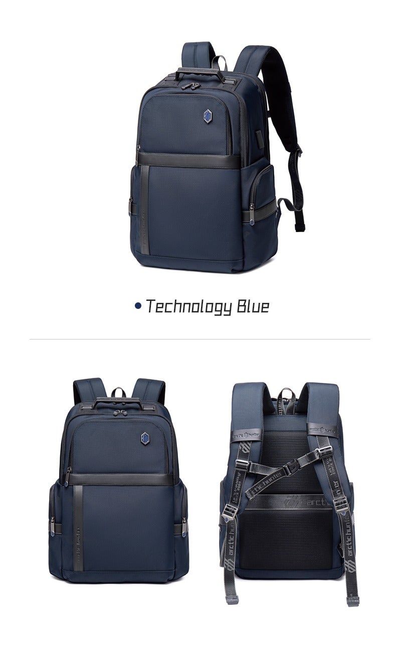 ARCTIC HUNTER Premium Laptop Shoulder Backpack TSA Friendly Opening Water/Scratch Resistant Daypack with Built in USB/Earphone Port for Men and Women B00449 Blue - Image 4